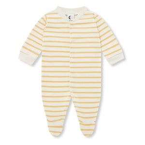Sleepy Doe - Footed Organic Cotton Striped Pajamas | Yellow