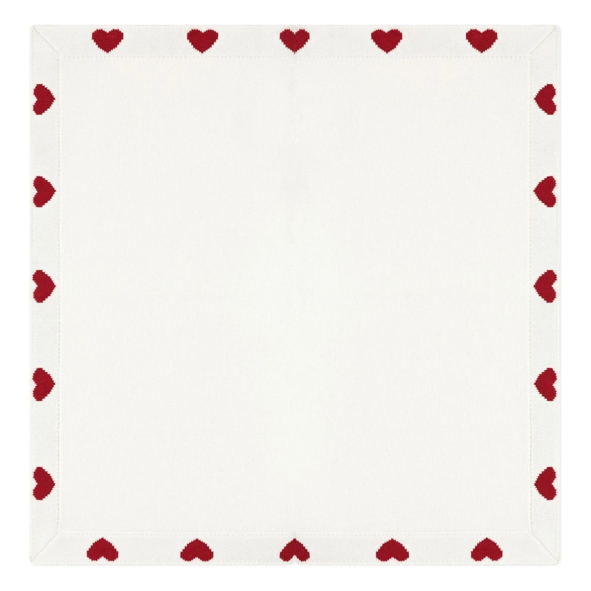 Petit Bateau - Organic Cotton Heart Knit Blanket | Ecru