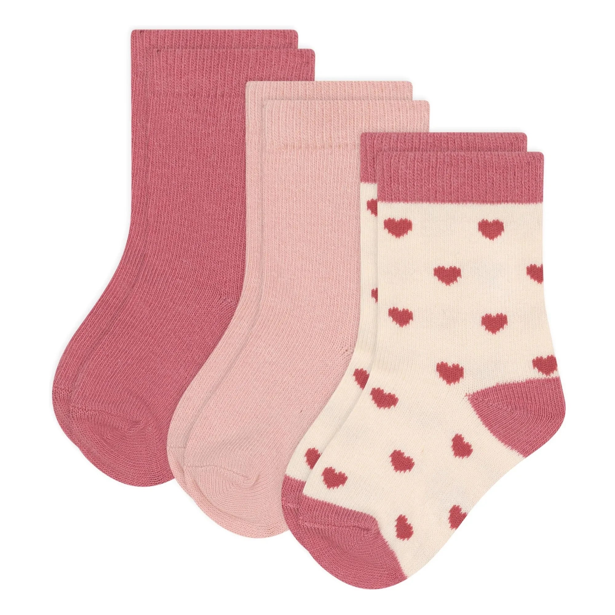 Petit Bateau - 3 Pairs of Baby Heart Socks | Sage