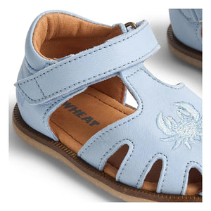 Wheat - Lowe Crab Leather Sandals | Light Blue