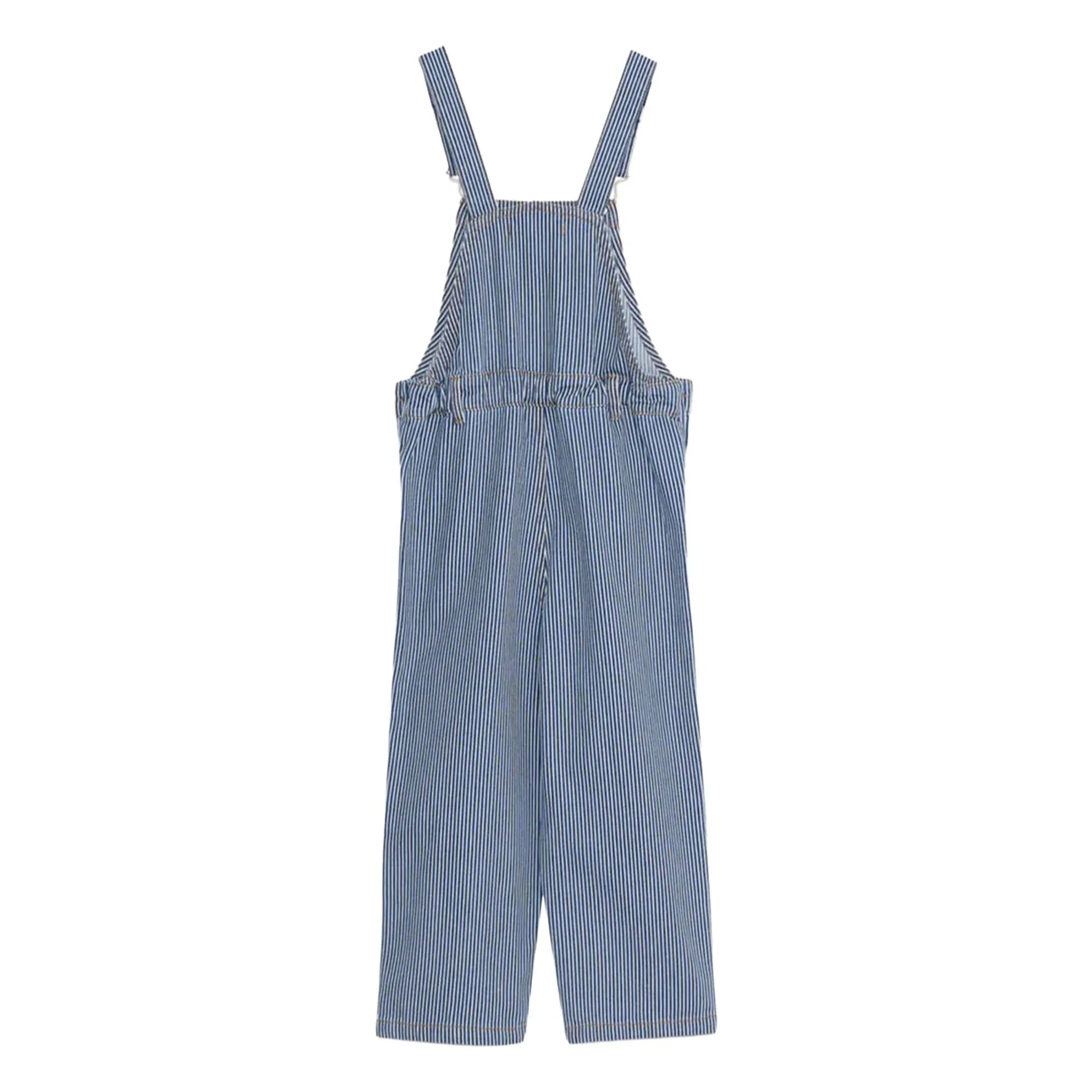 the new society - Diana Organic Cotton Striped Romper | Navy Blue