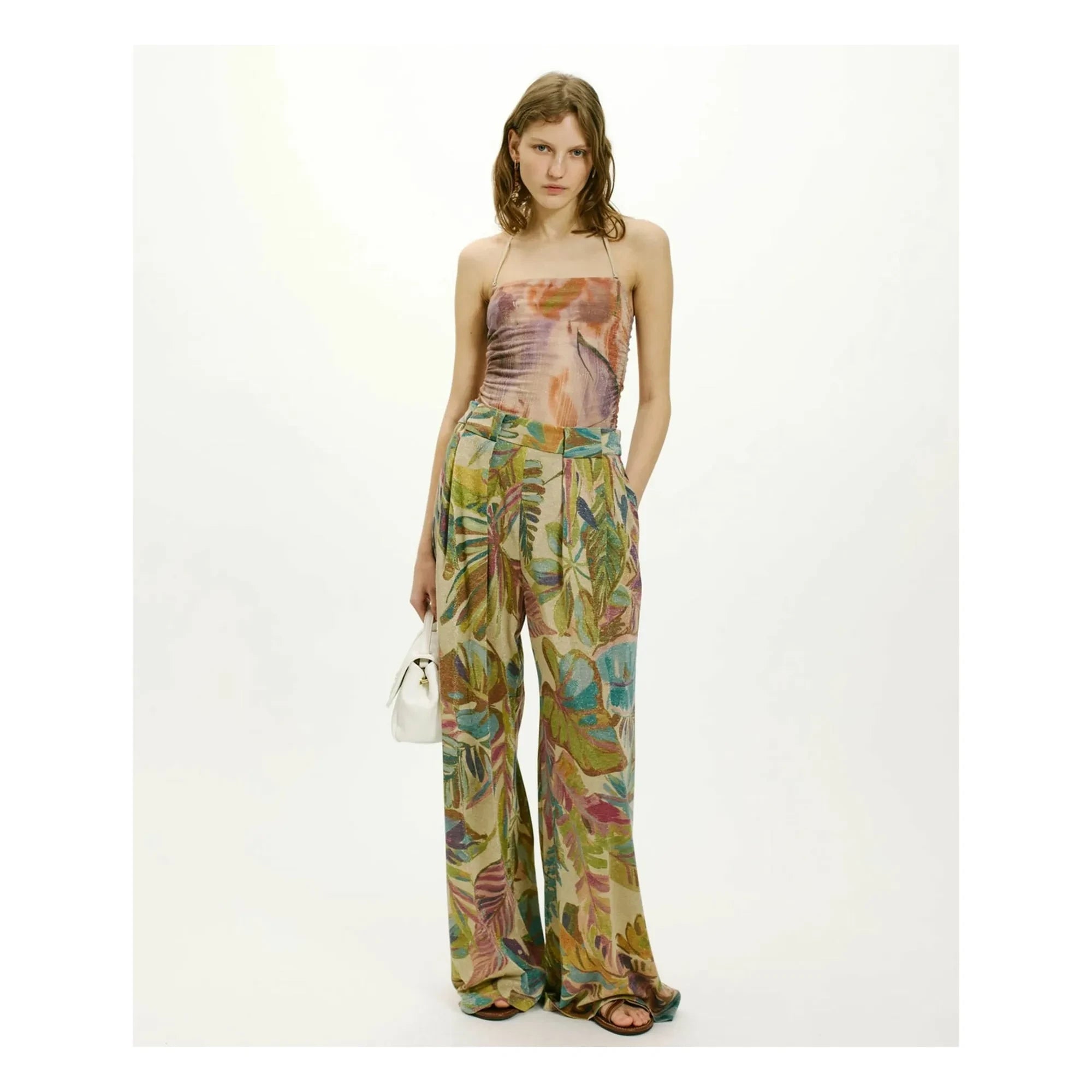Momoni - Aspen Patterned Pants | Blue