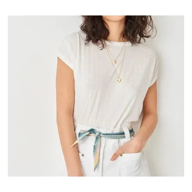 Sessùn - Sixto Jacquard T-Shirt | Ecru