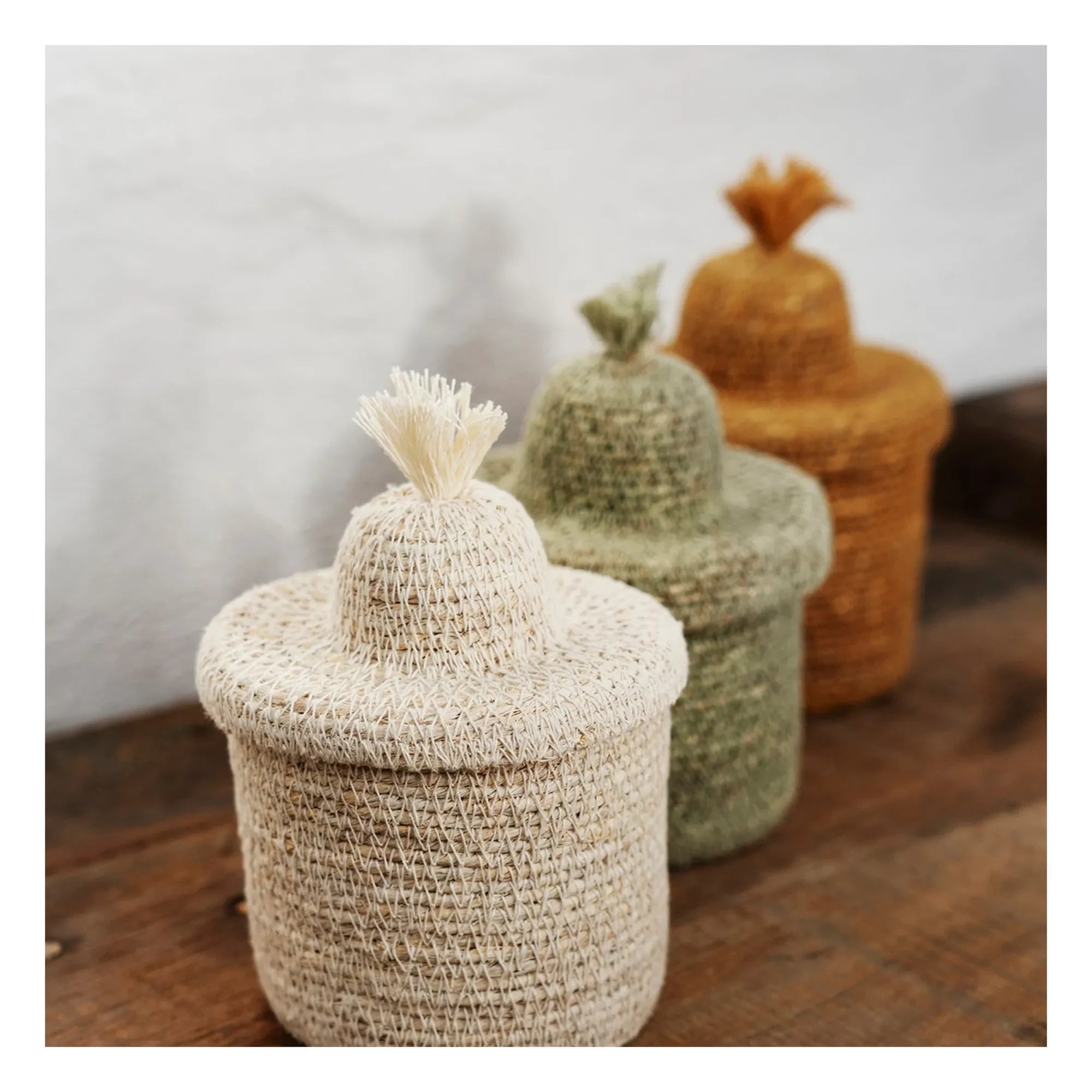 Madam Stoltz - Sea Grass Storage Basket | Green