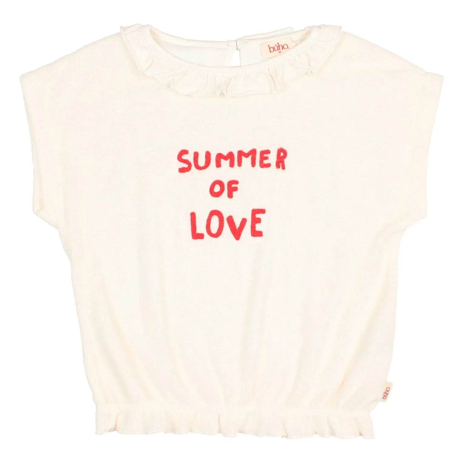 Búho - Summer Of Love Ruffled Terry T-Shirt | Ecru