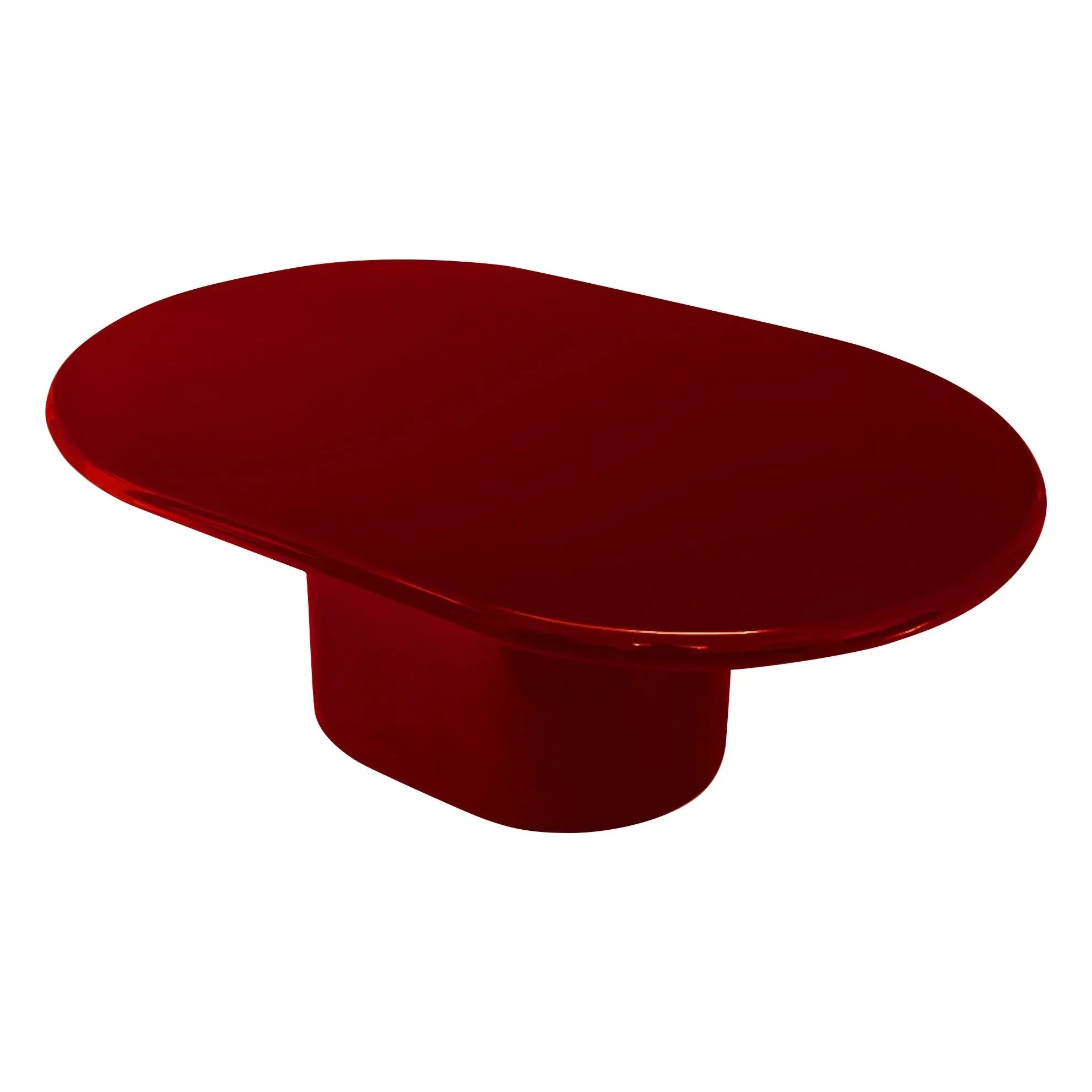House of Capricorn - Amendoeira Polished Wood Coffee Table | Carmine Red