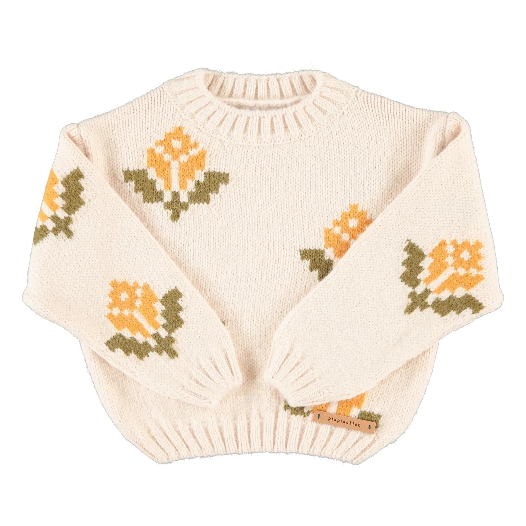 Piupiuchick - Floral Sweater | Ecru