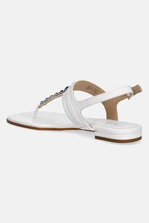 MICHAEL Michael Kors düz tabanlı kadın deri sandalet Marcia Thong Sandal