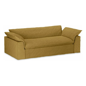 HKliving - Nomad 3-Seater Linen Sofa | Ocher
