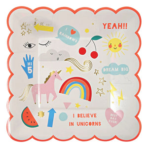 Meri Meri - I Believe in Unicorns Small Plates - 8-Piece Set