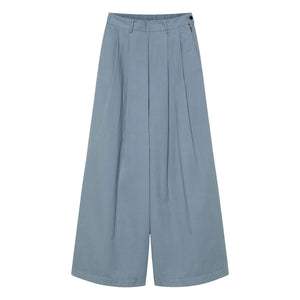 Pomandère - Cotton Gabardine Trousers | Gray-Blue