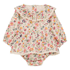 Louise Misha - India Fleurie Organic Cotton Romper | Cream