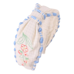 Gingersnaps - Delta Linen embroidered headband | White