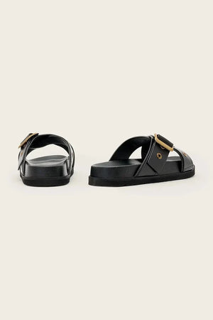 AllSaints deri düz tabanlı Suki Western Sandal