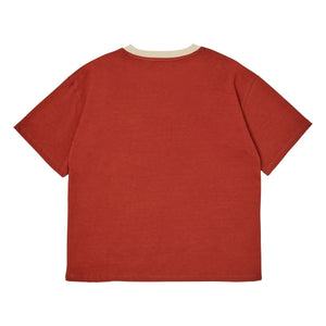 Main Story - Long Logo Organic Cotton T-Shirt | Brick red