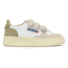 Autry - Kids Kidstripes Low Tricolor Suede Sneakers | Light Khaki