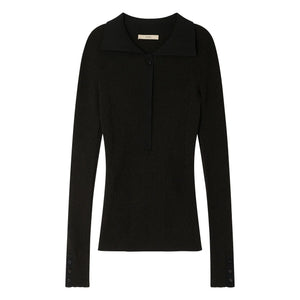 Sessùn - Lykke Metallic Polo Sweater | Midnight Blue