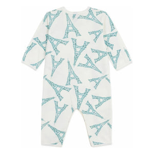 Petit Bateau - Hemless Pajama Sleep Well Eiffel Tower | White
