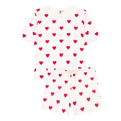 Petit Bateau - Heart-shaped Pajama Shorts - Women's Collection | White