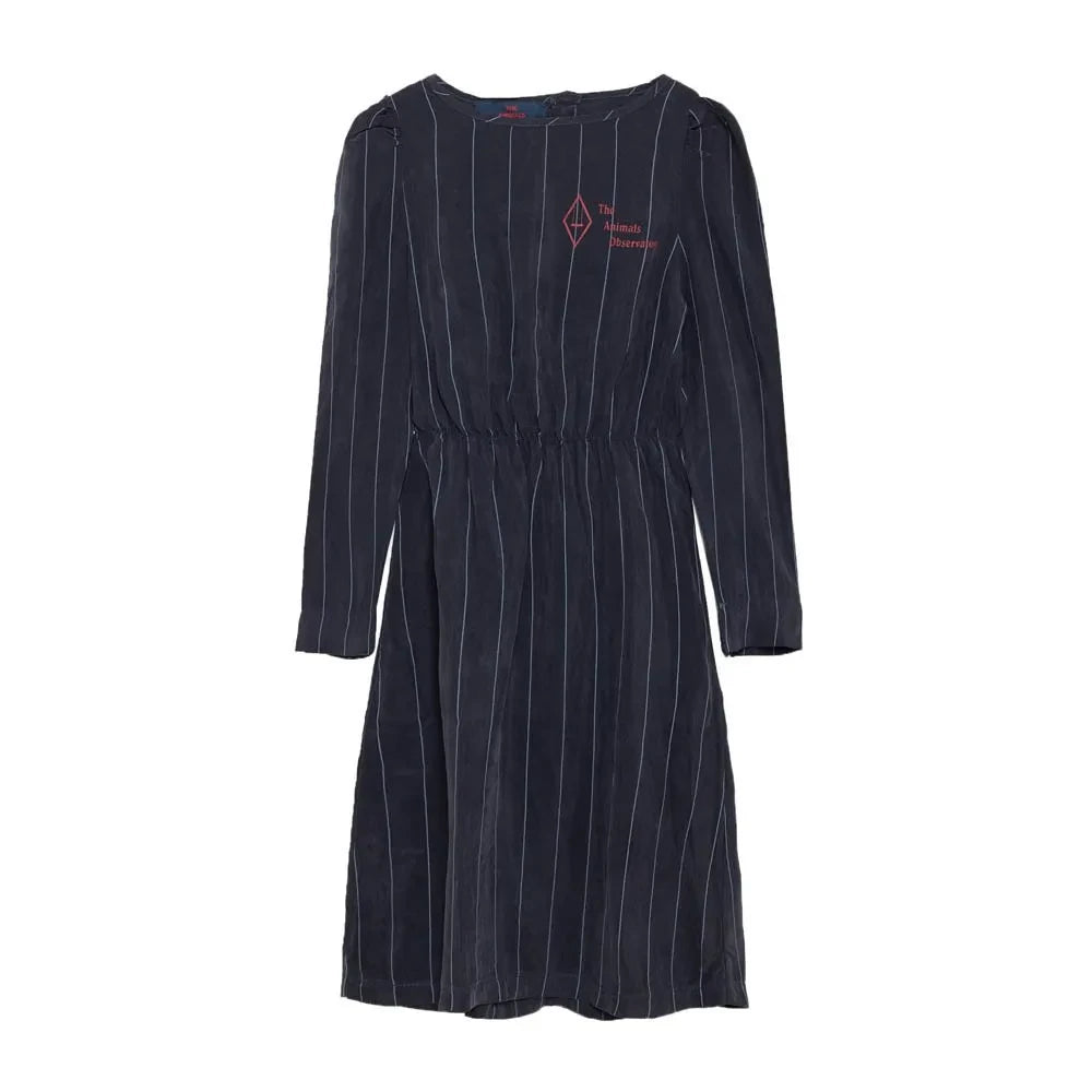 The Animals Observatory - Striped Cupro Dolphin Dress | Navy