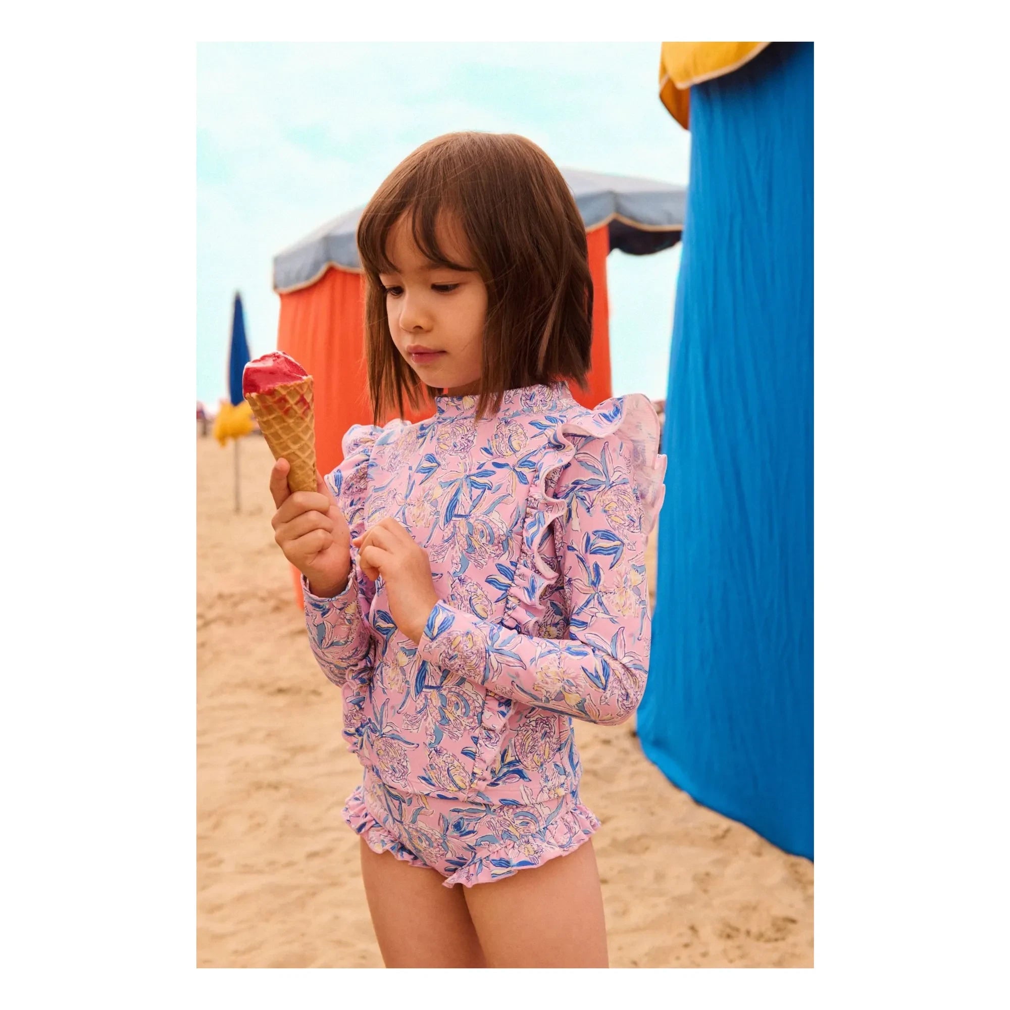 Louise Misha - Yanika Floral Long Sleeve Swimsuit Made from Recycled Fibers | Pink
