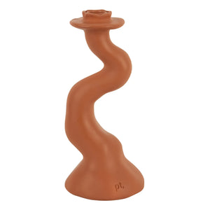 Present Time - Organic Spiral Candle Holder - M | Terracotta