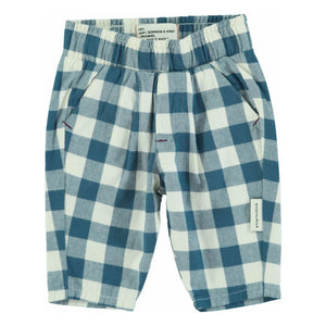 Piupiuchick - Organic Cotton Checkered Pants | Blue