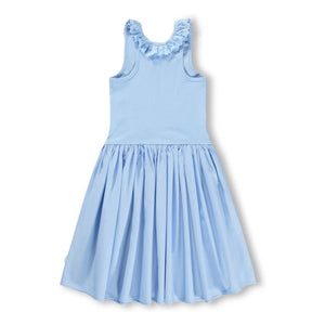 Molo - Ruffled Crocodile Cotton Dress | Light Blue