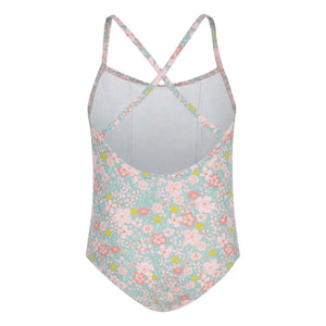 Petit Bateau - Floral Ruffle Swimsuit | Turquoise