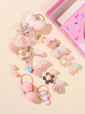Dinossi - 18 Different Designs Girls Hair Clips and Accessories Set