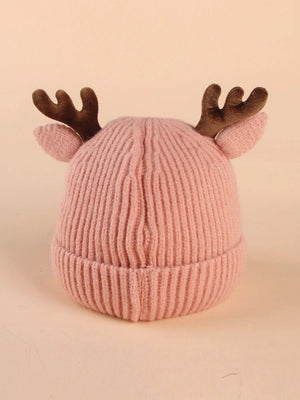 Dinossi - Kid's Beanie with Deer Antlers and Ears, Pink
