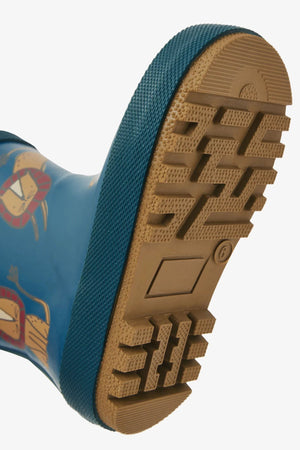 Dinossi - Boy Navy Blue Sweet Lion Rain Boots with Handles - 29