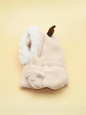 Dinossi - Polar Fur Deer Antler Kids Beanie and Scarf