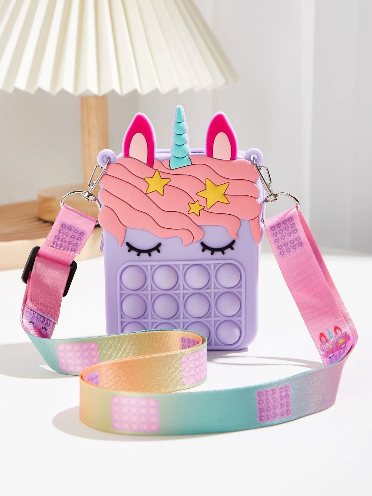 Dinossi - Unicorn Popit Design Purple Girl Shoulder Bag