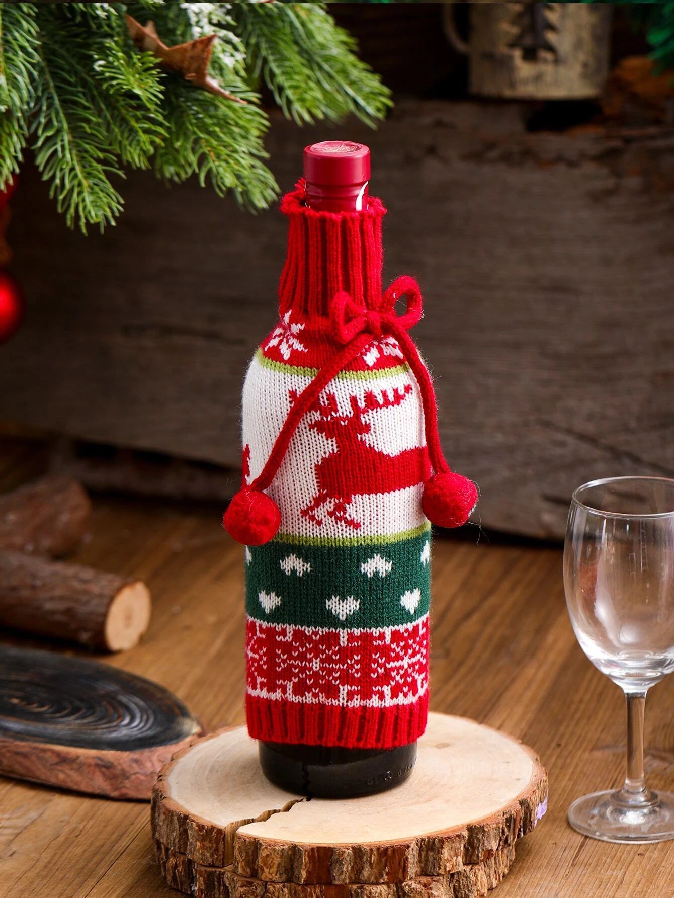 Dinossi - New Year's Eve Knitwear Special Design Wine Bottle Dress