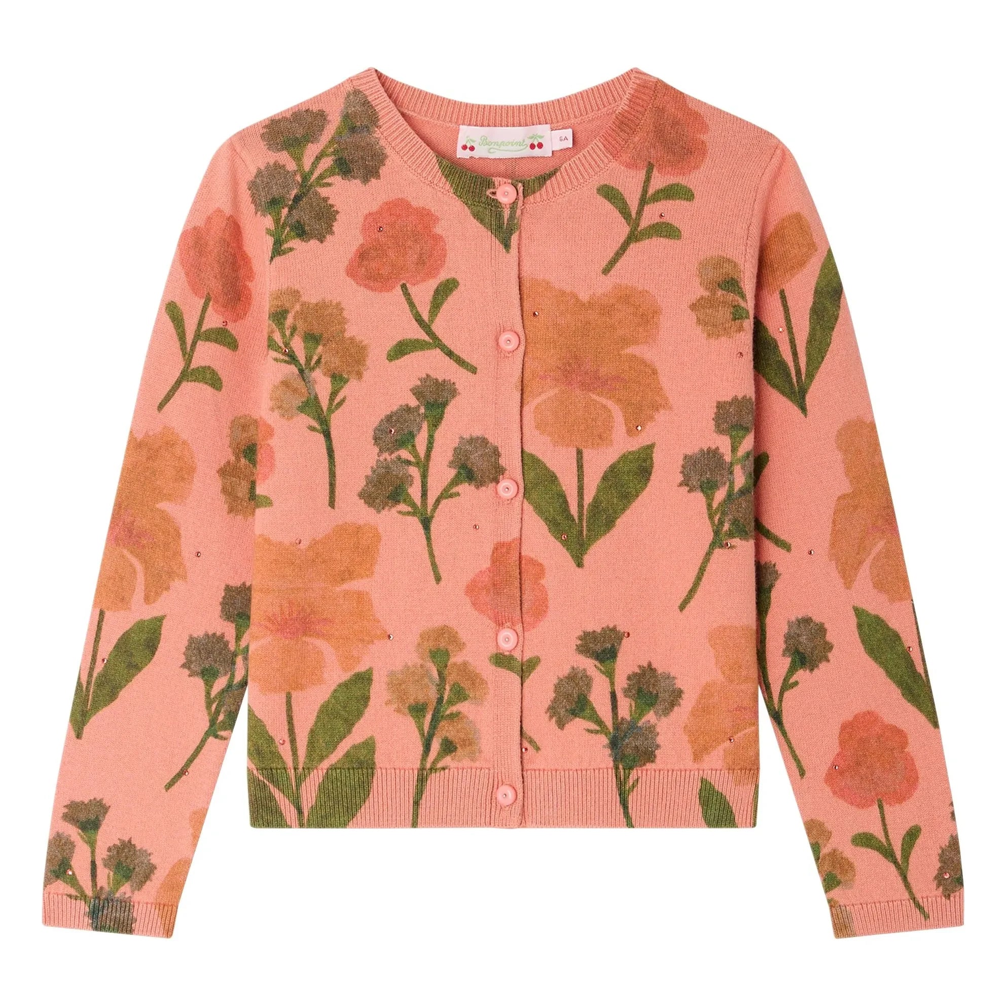 Bonpoint - Mina Fleuri Organic Cotton Cardigan | Pink