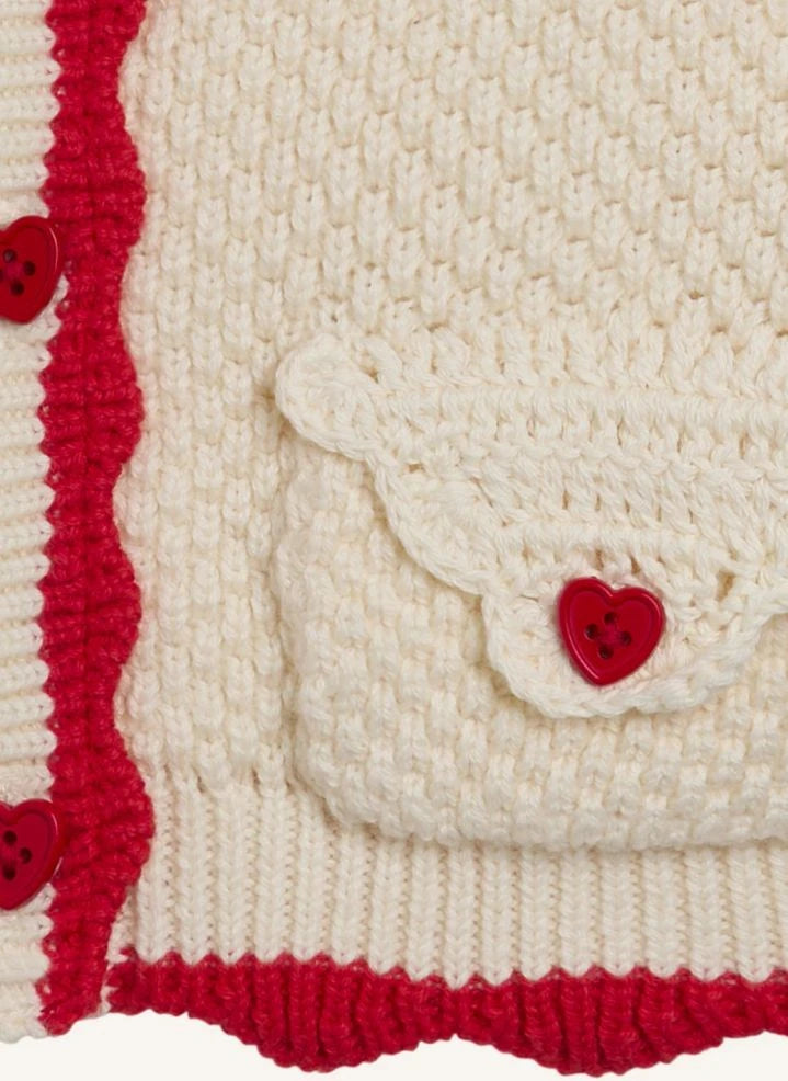 Stella McCartney Kids - Heart-Print Cardigan | Ivory