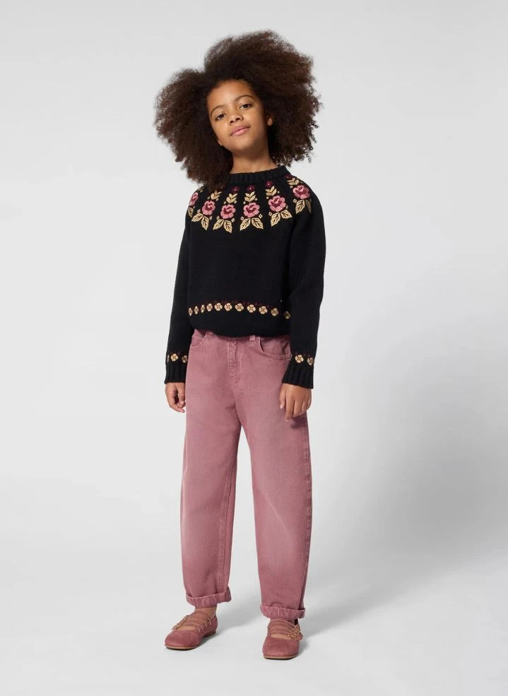 Chloé - Organic Cotton Floral Sweater | Black