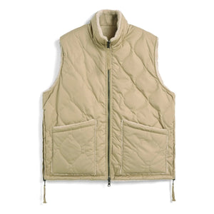 Taion - Reversible Military Sleeveless Jacket, Stand Collar | Wild Yellow