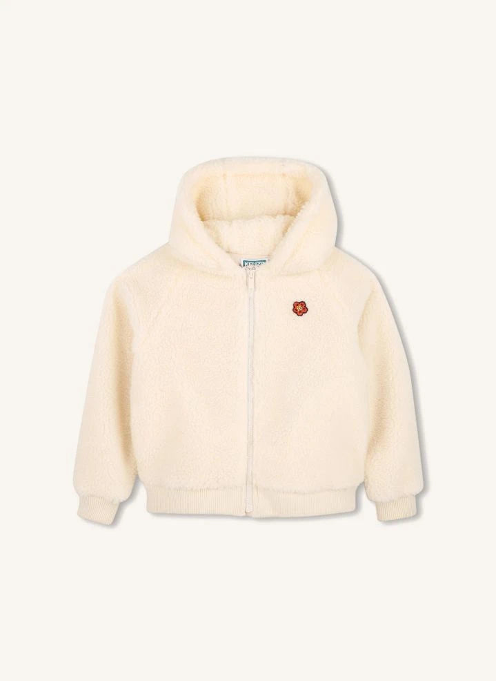 Kenzo - Wool Flower Zip-Up Sweatshirt | White