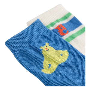 Bobo Choses - Pack of 2 Recycled Fiber Bear Socks | Blue