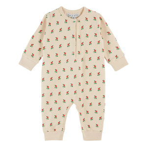 Emile et Ida - Floral Pattern Fleece Jumpsuit | Ecru