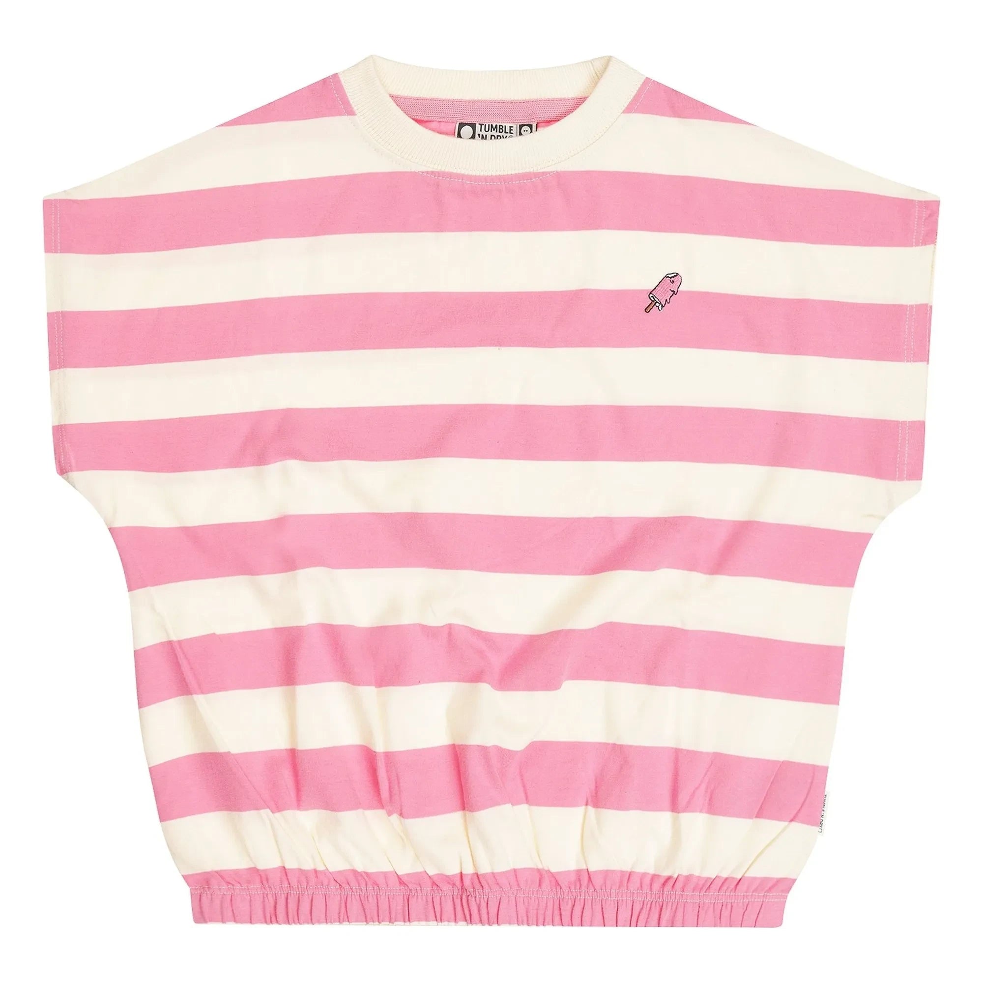 Tumble N'Dry - Colatina Oversized Striped Organic Cotton T-Shirt | Pink
