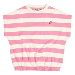 Tumble N'Dry - Colatina Oversized Striped Organic Cotton T-Shirt | Pink