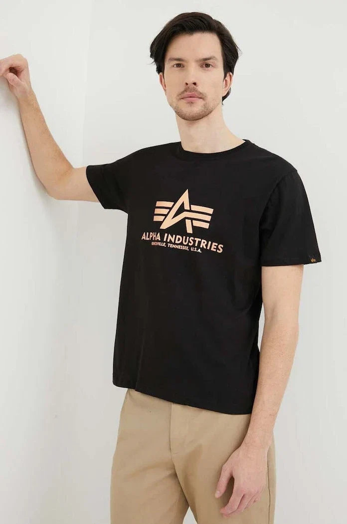 Alpha Industries Basic T-Shirt Foil Print Pamuklu Tişört