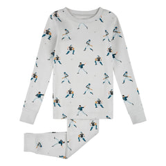 Petit Lem - Organic Cotton Baseball Pajamas | Gray