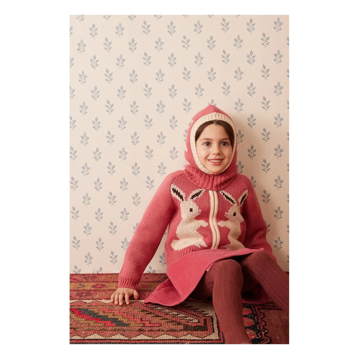 Hello Simone - Zipply Rabbit-Appliqué Cardigan | Pink