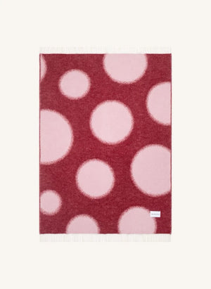 Maison Deux - Polka Dot Wool Throw | Burgundy
