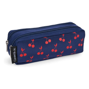 Caramel & Cie - Velvet Cherry Double Compartment Case | Navy Blue