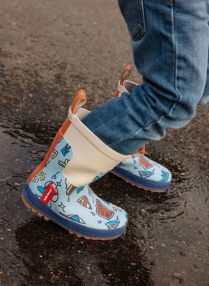 Hello Hossy - Baseball Themed Rain Boots | Blue